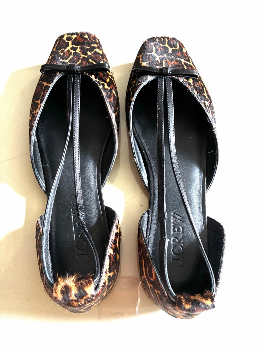 J. Crew Quinn cutout ballet flats in leopard-print calf hair.12. New. - Picture 3 of 10